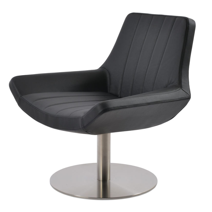 bellagio lounge chair round swivel ssteel base fsoft eco leather black 4jpg