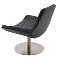 bellagio lounge chair round swivel ssteel base fsoft eco leather black 5jpg