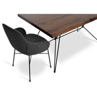 billiani dining table solid wood original walnut solid steel black frame 63 160cm 3jpg