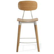 esedra counter plywood oak veneer seat solid ash natural finish legs white frame 2jpg