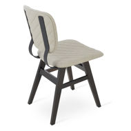 hazal chair beech wood wenge finish black fsoft light grey black metal flexible support f soft leatherette light grey 52 quiltedjpg