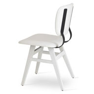 hazal dining chair beech wood white lacquer finish back support black paint f soft leatherette white 001 plainjpg