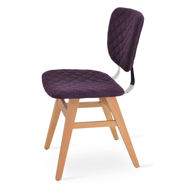 hazal dining chair beech wood natural finish chrome back support camira wool deep maroon banbridge cuz32 quiltedjpg