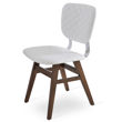 hazal dining chair beech wood walnut back support chrome f soft leatherette white 903 quilted jpg