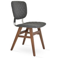 hazal dining chair beech wood walnut back support chrome camira wool dark grey silcoates cuz30 quilted jpg