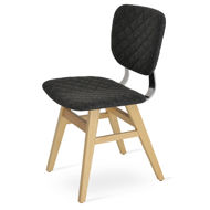 hazal dining chair ash original wood chrome back support f soft leatherette black 901 quiltedjpg