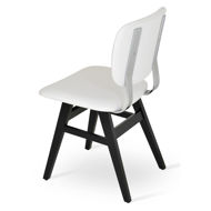 hazal dining chair beech wood wenge finish back support chrome f soft leatherette white 001 plainjpg