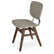 hazal dining chair beech walnut finish chrome back support f soft leatherette light grey 54 quiltedjpg