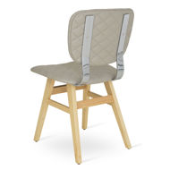 hazal dining chair ash original wood chrome back support f soft leatherette light grey 050 quiltedjpg