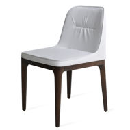london dining chair walnut finish eco leather fsoft white piping same color jpg
