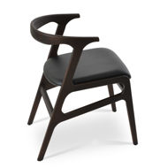 morelato chair solid ash wood walnut finish seat ppm s black 502 40 4jpg