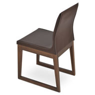 polo dining sled walnut brown bonded leather 1jpg