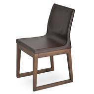 polo dining sled walnut brown bonded leather 2jpg