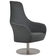 pierre loti round lounge arm chair camira blazer wool dark grey silcoates cuz30 2jpg