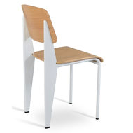 prouve dining chair plywood oak natural veneer seatback white frame 2jpg