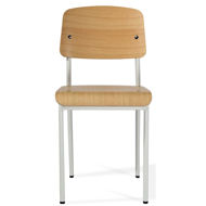 prouve dining chair plywood oak natural veneer seatback white frame 3jpg