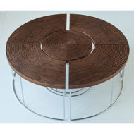ripples coffee table walnut chrome base 2jpg