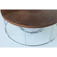 ripples coffee table walnut chrome base 3jpg