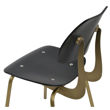 saba dining chair plywood oak black veneer seatback bronze frame 1jpg