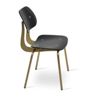 saba dining chair plywood oak black veneer seatback bronze frame 2jpg