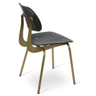 saba dining chair plywood oak black veneer seatback bronze frame 3jpg