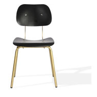 saba dining chair plywood oak black veneer seatback bronze framejpg