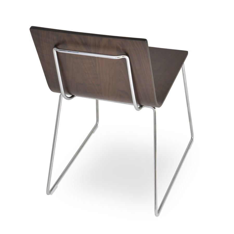 corona dining handle back wire chair plywood shell american walnut veneer 4jpg