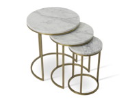 Picture of Alexy Marble Nesting End Table (Marble White)