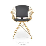 Picture of Zebra  Arm Chair  Gold Polished