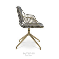 Picture of Zebra Arm Spider Swivel Chair Brass & Chrome