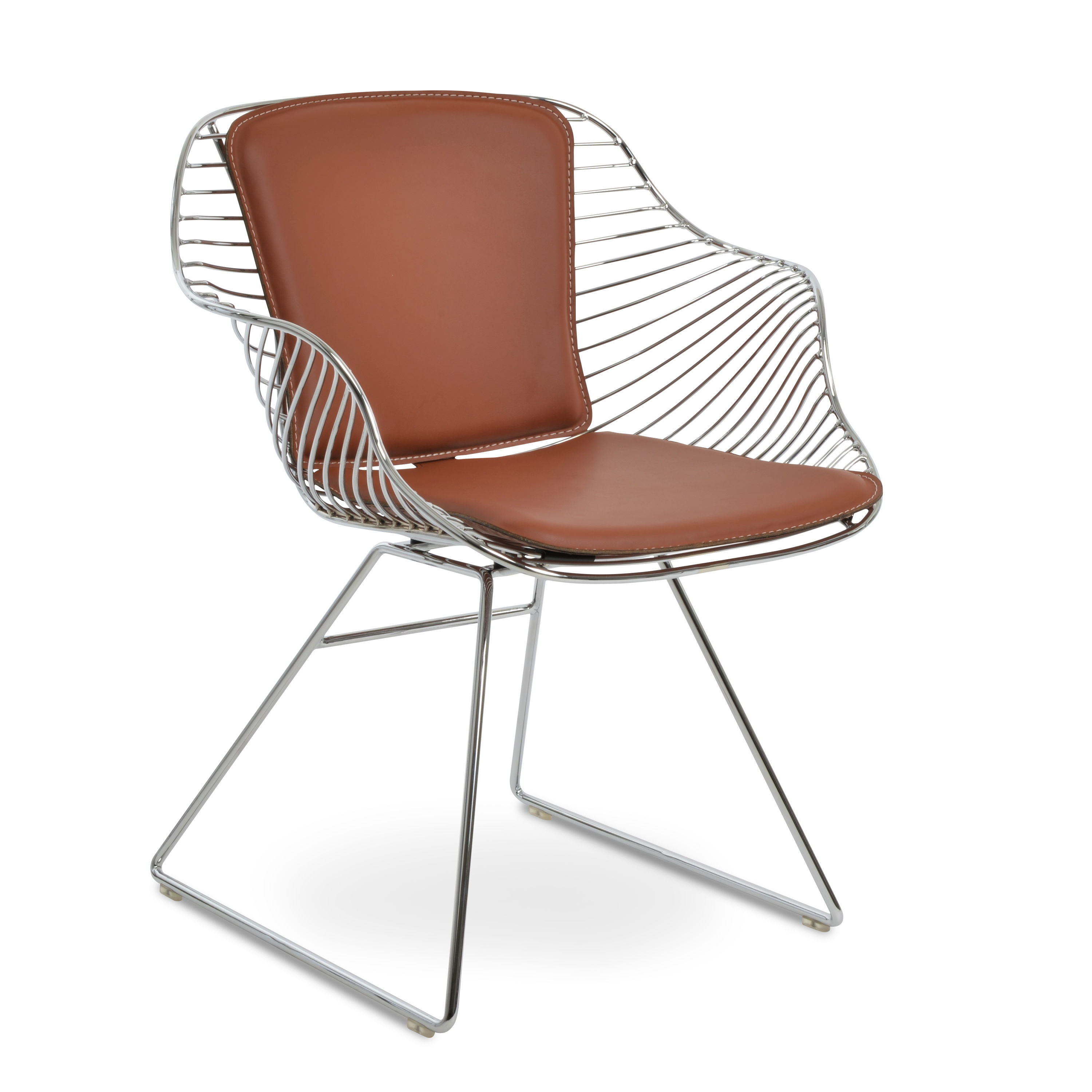 Zebra Arm Wire Chair Brass & Chrome & Gold Harmony Modern USA