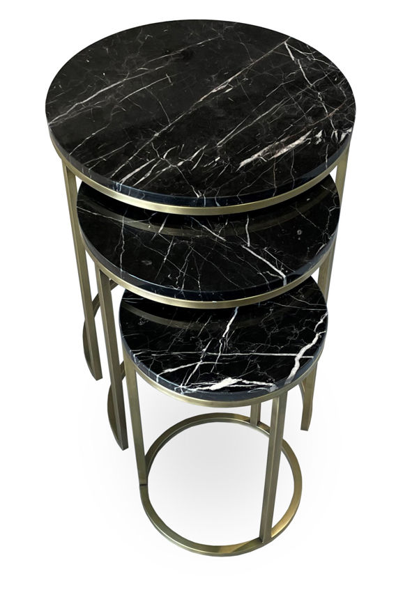 Picture of Alexy Marble Nesting End Table Black