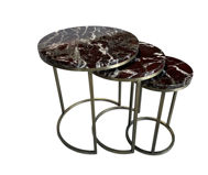 Picture of Alexy Marble Nesting End Table Rosso Levanto