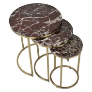 Picture of Alexy Marble Nesting End Table Rosso Levanto